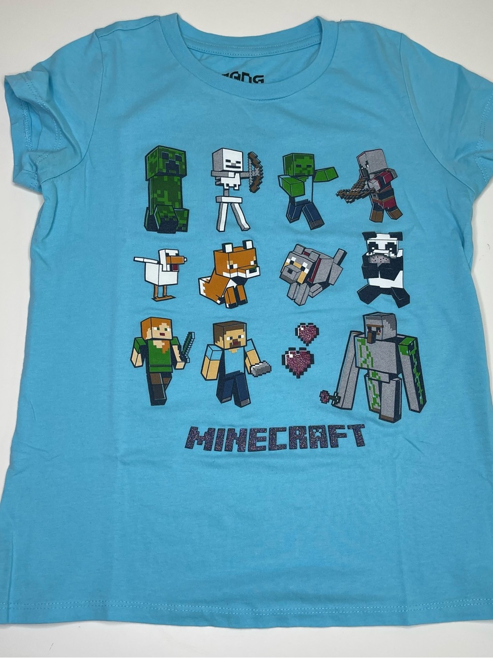 Girl's Minecraft Graphic Tee Short-Sleeve Character T-Shirt LARGE 10/12